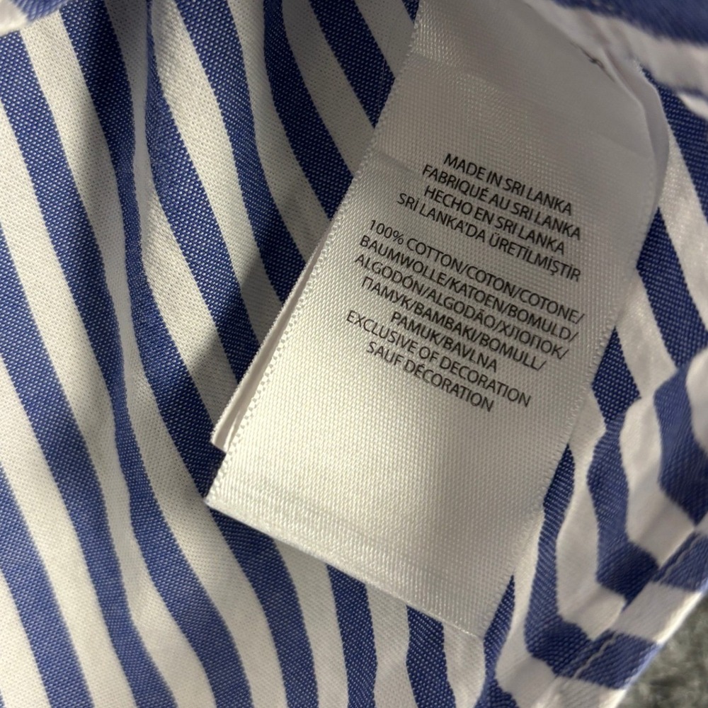 Ralph Lauren Striped Oxford Button Down Shirt Large Blue White Long Sleeve Pony - Picture 8 of 11
